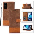 For Samsung Galaxy S20 FE Splicing Leather Phone Case(Brown) - 1