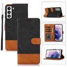 For Samsung Galaxy S21 5G Splicing Leather Phone Case(Black) - 1