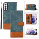 For Samsung Galaxy S21+ 5G Splicing Leather Phone Case(Green) - 1