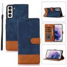 For Samsung Galaxy S21+ 5G Splicing Leather Phone Case(Dark Blue) - 1