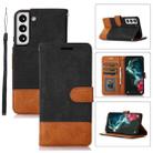 For Samsung Galaxy S22 5G Splicing Leather Phone Case(Black) - 1