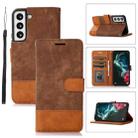 For Samsung Galaxy S22 5G Splicing Leather Phone Case(Brown) - 1