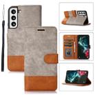 For Samsung Galaxy S22 5G Splicing Leather Phone Case(Grey) - 1