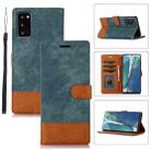 For Samsung Galaxy Note20 Splicing Leather Phone Case(Green) - 1