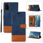 For Samsung Galaxy Note20 Splicing Leather Phone Case(Dark Blue) - 1