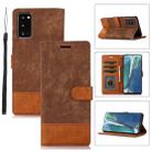 For Samsung Galaxy Note20 Splicing Leather Phone Case(Brown) - 1