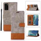 For Samsung Galaxy Note20 Splicing Leather Phone Case(Grey) - 1