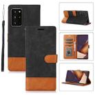 For Samsung Galaxy Note20 Ultra Splicing Leather Phone Case(Black) - 1