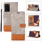 For Samsung Galaxy Note20 Ultra Splicing Leather Phone Case(Grey) - 1