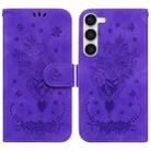 For Samsung Galaxy S23 5G Butterfly Rose Embossed Leather Phone Case(Purple) - 1