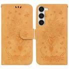 For Samsung Galaxy S23 5G Butterfly Rose Embossed Leather Phone Case(Yellow) - 1