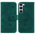 For Samsung Galaxy S23+ 5G Butterfly Rose Embossed Leather Phone Case(Green) - 1