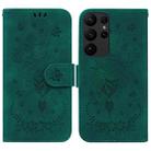 For Samsung Galaxy S23 Ultra 5G Butterfly Rose Embossed Leather Phone Case(Green) - 1