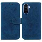 For Huawei nova Y70 Plus Butterfly Rose Embossed Leather Phone Case(Blue) - 1