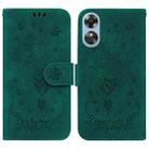 For OPPO A17 Butterfly Rose Embossed Leather Phone Case(Green) - 1