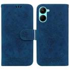 For Realme C33 Butterfly Rose Embossed Leather Phone Case(Blue) - 1