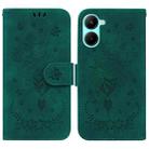 For Realme C33 Butterfly Rose Embossed Leather Phone Case(Green) - 1