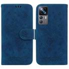 For Xiaomi 12T Pro Butterfly Rose Embossed Leather Phone Case(Blue) - 1