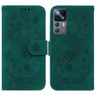 For Xiaomi 12T Pro Butterfly Rose Embossed Leather Phone Case(Green) - 1