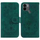 For Xiaomi Redmi A1+ Butterfly Rose Embossed Leather Phone Case(Green) - 1