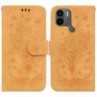 For Xiaomi Redmi A1+ Butterfly Rose Embossed Leather Phone Case(Yellow) - 1