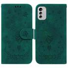 For Nokia G60 Butterfly Rose Embossed Leather Phone Case(Green) - 1