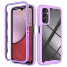 For Samsung Galaxy A14 5G Two-layer Integrated Transparent TPU + PC Protective Phone Case(Purple) - 1