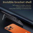 For iPhone 13 Pro Max SULADA Invisible Bracket Leather Back Cover Phone Case(Blue) - 5