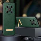 For Huawei Mate 40 SULADA Invisible Bracket Leather Back Cover Phone Case(Dark Green) - 1