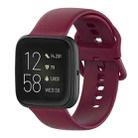 23mm Color Buckle Silicone Wrist Strap Watch Band for Fitbit Versa 2 / Versa / Versa Lite / Blaze, Size: S(Wine Red) - 1