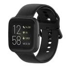 23mm Color Buckle Silicone Wrist Strap Watch Band for Fitbit Versa 2 / Versa / Versa Lite / Blaze, Size: L(Black) - 1