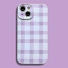 For iPhone 14 Film Printing Ultra-thin All Inclusive PC Phone Case(Purple Plaid) - 1