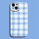 For iPhone 14 Film Printing Ultra-thin All Inclusive PC Phone Case(Blue Plaid) - 1