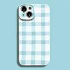 For iPhone 14 Film Printing Ultra-thin All Inclusive PC Phone Case(Green Plaid) - 1