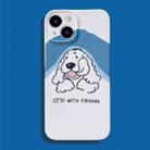 For iPhone 14 Film Printing Ultra-thin All Inclusive PC Phone Case(Blue Dog) - 1