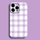 For iPhone 14 Pro Film Printing Ultra-thin All Inclusive PC Phone Case(Purple Plaid) - 1