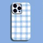 For iPhone 14 Pro Film Printing Ultra-thin All Inclusive PC Phone Case(Blue Plaid) - 1