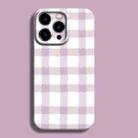 For iPhone 14 Pro Max Film Printing Ultra-thin All Inclusive PC Phone Case(Pink Plaid) - 1