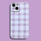 For iPhone 13 Film Printing Ultra-thin All Inclusive PC Phone Case(Purple Plaid) - 1