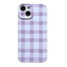 For iPhone 13 Film Printing Ultra-thin All Inclusive PC Phone Case(Purple Plaid) - 2
