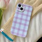 For iPhone 13 Film Printing Ultra-thin All Inclusive PC Phone Case(Purple Plaid) - 4