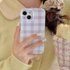 For iPhone 13 Film Printing Ultra-thin All Inclusive PC Phone Case(Purple Plaid) - 5