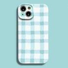 For iPhone 13 Film Printing Ultra-thin All Inclusive PC Phone Case(Green Plaid) - 1