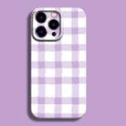 For iPhone 13 Pro Max Film Printing Ultra-thin All Inclusive PC Phone Case(Purple Plaid) - 1