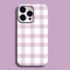 For iPhone 13 Pro Max Film Printing Ultra-thin All Inclusive PC Phone Case(Pink Plaid) - 1