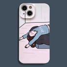 For iPhone 12 Film Printing Ultra-thin All Inclusive PC Phone Case(Lazy Girl 2) - 1