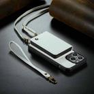 For iPhone 14 JEEHOOD C22 Series Zipper Wallet Phone Case with Long and Short Lanyard(White) - 1