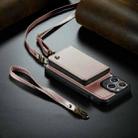 For iPhone 14 Pro Max JEEHOOD C22 Series Zipper Wallet Phone Case with Long and Short Lanyard(Rose Gold) - 1