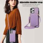 For iPhone SE 2022 / SE 2020 / 8 / 7 Rhombic Texture RFID Phone Case with Lanyard & Mirror(Purple) - 7
