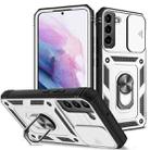 For Samsung Galaxy S22+ 5G Sliding Camera Cover TPU + PC Phone Case(White+Black) - 1
